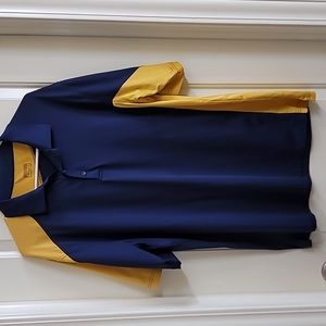 Slazenger Mens L  polo dark blue & dark yellow/gold polo shirt